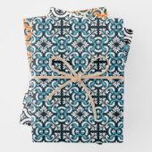 Feuille De Papier Cadeau Tuile bleue portugaise (En situation)