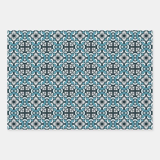 Feuille De Papier Cadeau Tuile bleue portugaise (Devant)