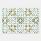 Feuille De Papier Cadeau Tuile marocaine - 3 couleurs (Devant)