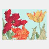 Feuille De Papier Cadeau Tulide perroquet, Floral (Devant)