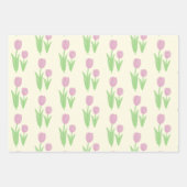 Feuille De Papier Cadeau Tulipe rose (Devant 3)