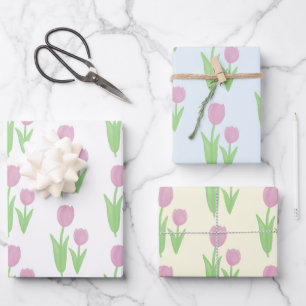 Feuille De Papier Cadeau Tulipe rose