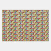 Feuille De Papier Cadeau Tulipes Abstraites et fleurs de printemps (Devant 3)