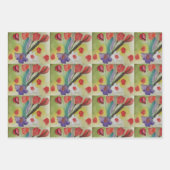 Feuille De Papier Cadeau Tulipes Abstraites et fleurs de printemps (Devant 2)