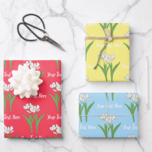 Feuille De Papier Cadeau Tulipes blanches