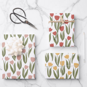 Feuille De Papier Cadeau Tulipes de printemps