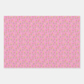 Feuille De Papier Cadeau Tulipes et papillons Motif rose (Devant)