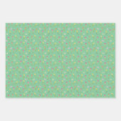 Feuille De Papier Cadeau Tulipes et papillons Motif vert (Devant 2)