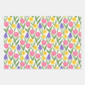 Feuille De Papier Cadeau Tulips Daffodils Hyacinths Three Different Styles (Devant 3)