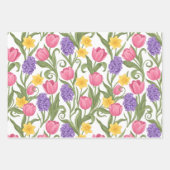 Feuille De Papier Cadeau Tulips Daffodils Hyacinths Three Different Styles (Devant 2)