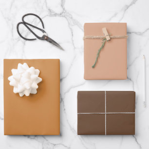 Feuille De Papier Cadeau Tumbleweed Toscane Brun Teintes 3 Tons Pérou Uni