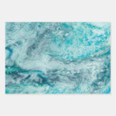 Feuille De Papier Cadeau Turquoise Abstrait Paint Pour Art (Devant 2)