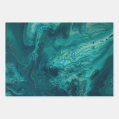 Feuille De Papier Cadeau Turquoise acrylique pourrissant l'art liquide Abst (Devant)