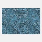 Feuille De Papier Cadeau Turquoise Aqua Parties scintillant Zebra Print     (Devant 3)