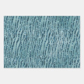 Feuille De Papier Cadeau Turquoise Aqua Parties scintillant Zebra Print     (Devant)