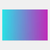 Feuille De Papier Cadeau Turquoise bleu violet dégradé (Devant 2)