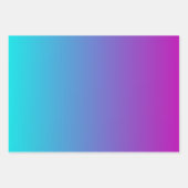 Feuille De Papier Cadeau Turquoise bleu violet dégradé (Devant)