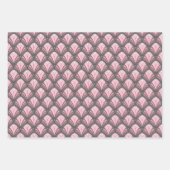 FEUILLE DE PAPIER CADEAU TURQUOISE BLUE PINK GRAY ART DÉCO MOTIFS (Devant 2)