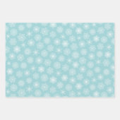 Feuille De Papier Cadeau Turquoise Blue Snowflakes Motif Noël (Devant 3)