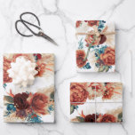 Feuille De Papier Cadeau Turquoise Blue Terracotta Floral Pampas Grass Bota<br><div class="desc">Pampas herbe et terre cuite fleurs bleues turquoises papier d'emballage motif</div>
