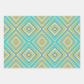 Feuille De Papier Cadeau Turquoise Blues Alternative Diamond Motif (Devant)