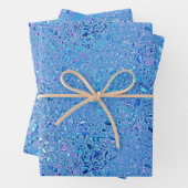 Feuille De Papier Cadeau Turquoise et bleu cristal Abstrait (En situation)