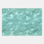 Feuille De Papier Cadeau Turquoise Glam Sparkle Glitter Elegant Patterns (Devant 3)