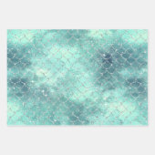 Feuille De Papier Cadeau Turquoise Glam Sparkle Glitter Elegant Patterns (Devant)