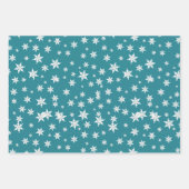 Feuille De Papier Cadeau Turquoise Mittens et Motif de Noël Snowflake (Devant 3)