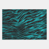 Feuille De Papier Cadeau Turquoise Ombre Glam Parties scintillant Poster de (Devant 3)