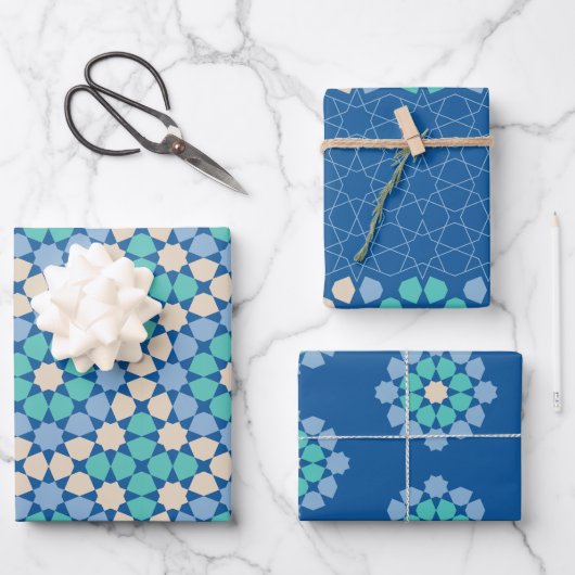Feuille De Papier Cadeau Turquoise Sérénité (Recto)