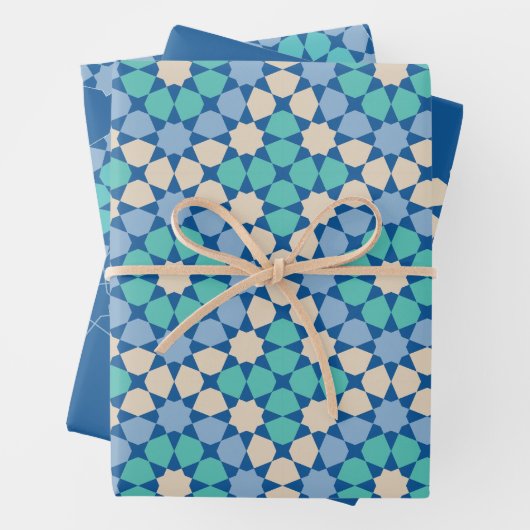 Feuille De Papier Cadeau Turquoise Tranquility pattern (En situation)
