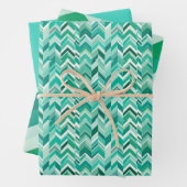 Feuille De Papier Cadeau Turquoise Turquoise Chevron (En situation)