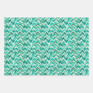 Feuille De Papier Cadeau Turquoise Turquoise Chevron