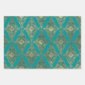 Feuille De Papier Cadeau Turquoise - Turquoise et Gold Paris (Devant)