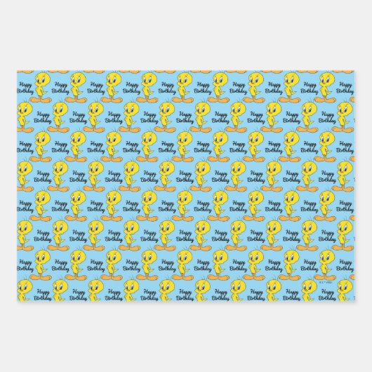 Feuille De Papier Cadeau TWEETY™ | Clever Bird Personalized (Devant 3)