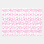 Feuille De Papier Cadeau Typographie Baby shower fille rose mignonne (Devant)