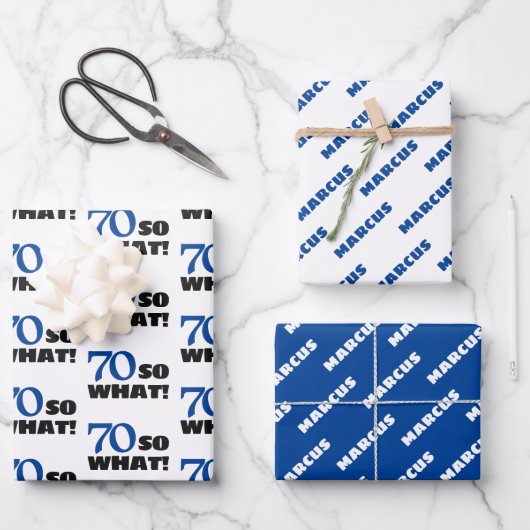 Feuille De Papier Cadeau Typographie de citation amusante moderne 70e anniv (Recto)