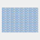 Feuille De Papier Cadeau Typographie de Noël bleu et blanc (Devant 2)