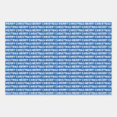 Feuille De Papier Cadeau Typographie de Noël rouge vert et bleu (Devant 3)