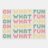 Feuille De Papier Cadeau Typographie de Noël Texture de Sweat moche (Devant 3)