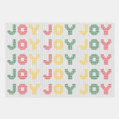 Feuille De Papier Cadeau Typographie de Noël Texture de Sweat moche (Devant)