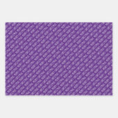 Feuille De Papier Cadeau Typographie de Noël violet blanc (Devant 3)