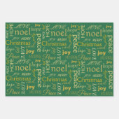 Feuille De Papier Cadeau Typographie élégante Noël d'or (Devant 2)