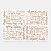 Feuille De Papier Cadeau Typographie Holiday Assortiment Neutre Moderne (Devant)