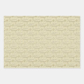 Feuille De Papier Cadeau Typographie métal or simulée Noël (Devant 2)