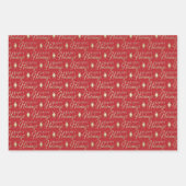 Feuille De Papier Cadeau Typographie métallique Faux Gold Sampler de Noël (Devant 2)