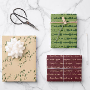 Feuille De Papier Cadeau Typographie minimaliste moderne Bonne année