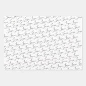 Feuille De Papier Cadeau Typographie rose mou Coeurs Saint Valentin (Devant 2)