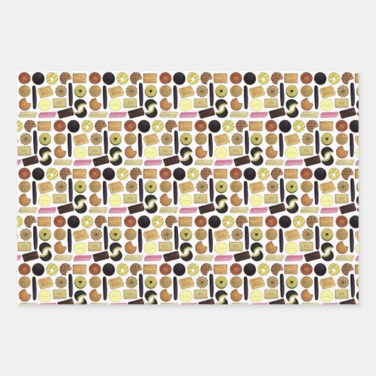 Feuille De Papier Cadeau UK British Biscuits Shortbread Rich Tea Digestives (Devant 3)